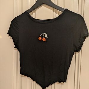 Black Cherry Embroidered Women's Top